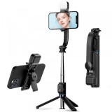 Selfie Stick Bluetooth Techsuit C01s, Universal, Negru