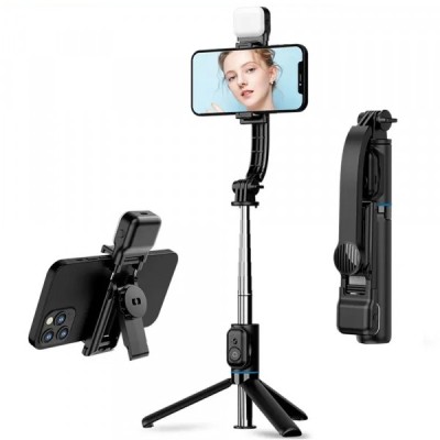 Selfie Stick Bluetooth Techsuit C01s, Universal, Negru foto