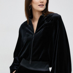 Emporio Armani bluza femei, culoarea negru, neted