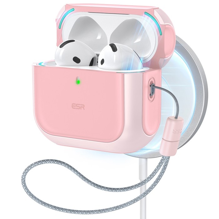 Husa Apple AirPods 4 ESR Orbit Hybrid HaloLock, roz