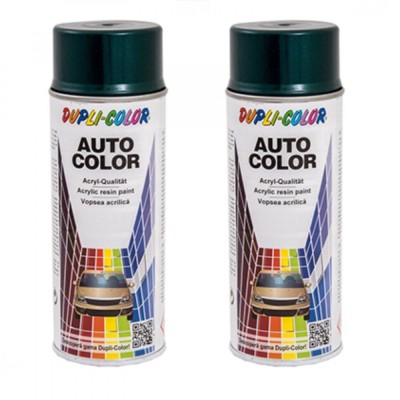 Pachet 2 x Vopsea spray auto Dacia verde Polinezia metalizata Dupli Color 350 ml foto