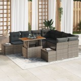 Gossi set de canapele gradina cu 9 piese cu pernute gri poli ratan
