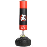 HOMCOM Sac de Box Profesional cu Ventuză, Antrenament de Box, Kickboxing, 180 cm, Negru și Roșu | Aosom Romania