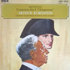 Disc vinil, LP. Concerto No. 5 L'Empereur-Beethoven, Arthur Rubinstein, Boston Symphony Orchestra, Erich Leinsdo