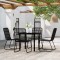 vidaXL Set de servit masa pentru grădină, 5 piese, negru 3099168