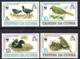 TRISTAN DA CUNHA 1991 WWF FAUNA PROTEJATA PASARI, Nestampilat