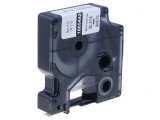 Bandă 6mm 5,5m Albă cu Caracter Negru
