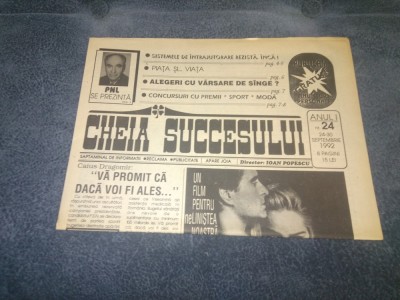ZIARUL CHEIA SUCCESULUI 24 30 SEPTEMBRIE 1992 foto