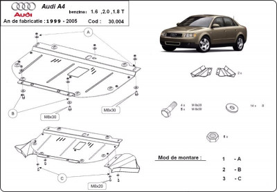 Scut motor metalic Audi A4 B6 2000-2005 foto