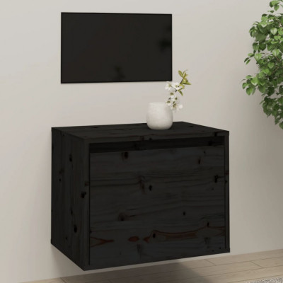 vidaXL Dulap de perete, negru, 45x30x35 cm, lemn masiv de pin foto
