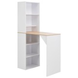 Cumpara ieftin Masa de bar cu dulap, alb, 115 x 59 x 200 cm