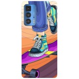 Husa compatibila cu Motorola Edge 20 Lite model Skater Girl, Silicon, TPU, Viceversa, Transparent, Carcasa