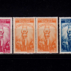 RO 1948 LP 232 "Constitutia RPR ", pereche ,MNH - 1Leu cu mici cute