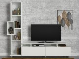 Comoda Tv Tulip TV Unit, Alb, 30x167x160 cm