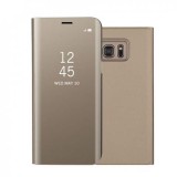 Husa Samsung Galaxy A3 2017 Flip Cover Oglinda Auriu, Flippy