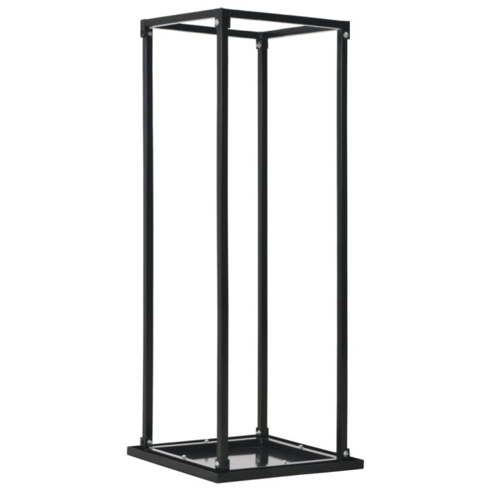 vidaXL Rastel lemne de foc, cu postament, negru, 37x37x113 cm, oțel 284702