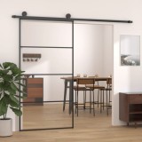 VidaXL Ușă glisantă, negru, 102,5x205 cm, aluminiu și sticlă ESG