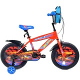 Cumpara ieftin Bicicleta pentru copii 2-4 ani Belderia Fastwheel, roti 12 inch, cu roti ajutatoare si frane V-Brake, orange, cu ghiozdan for Your BabyKids
