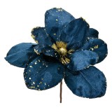 Cumpara ieftin Floare artificiala Craciun albastra aurie &Oslash; 25x25 cm