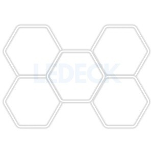 Lumină LED Hexagonală Profesională Aluminiu&amp;ndash; 5 Module 210x299CM &amp;ndash; Service Auto, foto