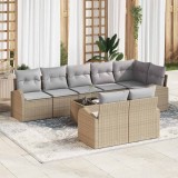 Set de canapea pentru grădină Manual 9 pcs Bej 55 x 55 x 37 cm