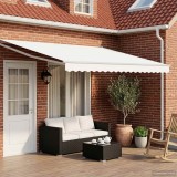 vidaXL Cort electric retractabil Alb 5 x 3 m Poliester cu Acoperire PU 3420020