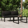 Set mobilier gradina Gossi, 3 piese, aluminiu antracit, cu perne incluse. Canapea colt si masa