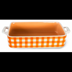 Tava ceramica pentru copt, dreptunghiulara, orange, 32.3x19.2x6.2cm, Kare, 0108104, foto