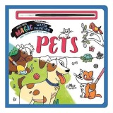 Carte Pictura Pe Apa "Pets : Mess-Free Magic Water Painting" pentru Prescolari, Tema Animale de Companie, Fara Murdarie