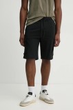 Aeronautica Militare pantaloni scurți bărbați, culoarea negru, BF025F459