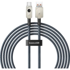 CABLU alimentare si date Baseus Unbreakable, Fast Charging Data Cable pt. smartphone, USB la USB Type-C 100W, 2m, braided aliaj zinc, alb &amp;quot;P1035580122 foto