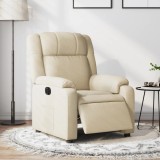vidaXL Fotoliu rabatabil electric, crem, material textil