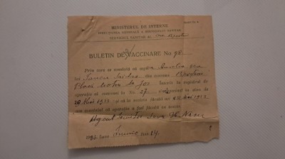 Buletin de vaccinare foto