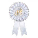 Insignă Nuntă, Bride to Be, Alb, Diametru 16cm, Oem