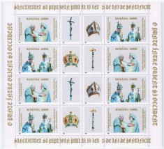 RO-0097-ROMANIA 2003-Lp 1621b-25 ani PONTIFICAT-bloc de 4 serii+4 viniete, MNH