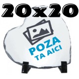 Cumpara ieftin Placa Ardezie Naturala Personalizata cu Poza 15x15cm - Cadou Unic cu Suport