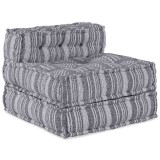 VidaXL Pouffe Dungi Manual Gri 70 x 70 x 54 cm țesătură