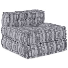 vidaXL Pouffe Dungi Manual Gri 70 x 70 x 54 cm țesătură