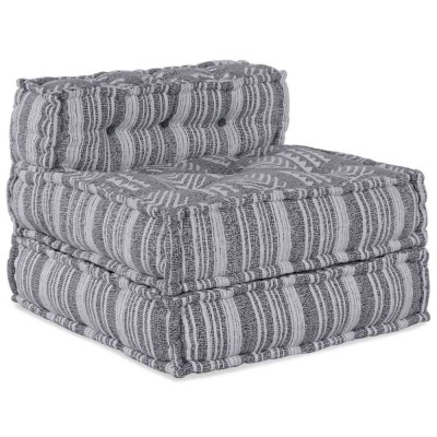vidaXL Pouffe Dungi Manual Gri 70 x 70 x 54 cm țesătură foto