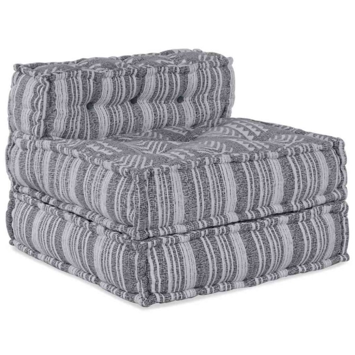 vidaXL Pouffe Dungi Manual Gri 70 x 70 x 54 cm țesătură