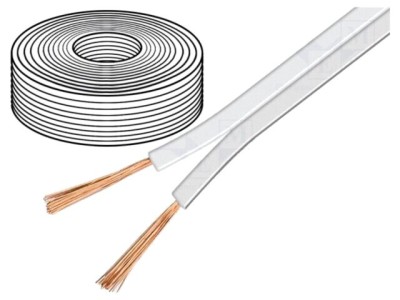 Cablu difuzor 2x2,5mm2 litat CCA alb neecranat Goobay foto