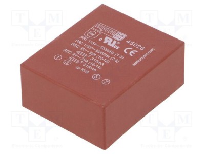 Transformator MYRRA 6VA &amp;Icirc;ncapsulat 115/230VAC 9V 333mA foto