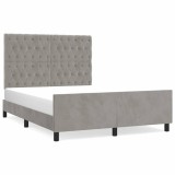 Cumpara ieftin Cadru de pat fara saltea, gri deschis, 140x200 cm, catifea