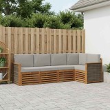 vidaXL Set canapea sectională cu pernă 4 pcs Natural și gri deschis 3384347