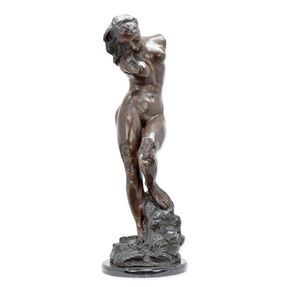 Eva-statueta din bronz cu un soclu din marmura TBA-4