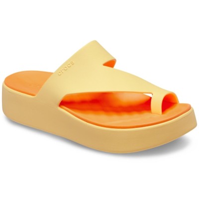 Papuci Crocs Getaway Platform Toe Loop Portocaliu - Golden Hour foto