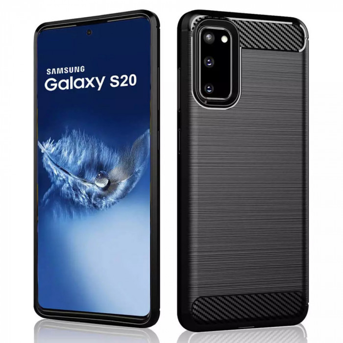 Husa Samsung Galaxy S20 Carbon Negru Techsuit