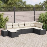 Cumpara ieftin Set de canapele pentru grădină 7 pcs Negru 55 x 62 x 69 cm