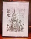 H398- Vand tablouri grafica penita tus tematica Timisoara format A3 neinramate. Pretul afisat este pe bucata.