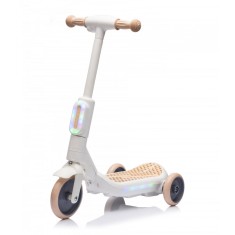 Trotineta electrica cu aburi si lumini pentru copii, cu 3 roti, stabila, Kinderauto Aquamist, 30W, 6V 4.5Ah, alba